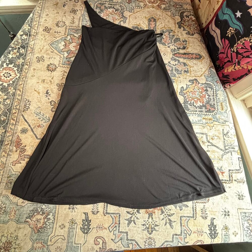 Vintage City Triangles 90s WhimsyGoth Full Length Women's Black Scrunch Dress - Picture 11 of 11